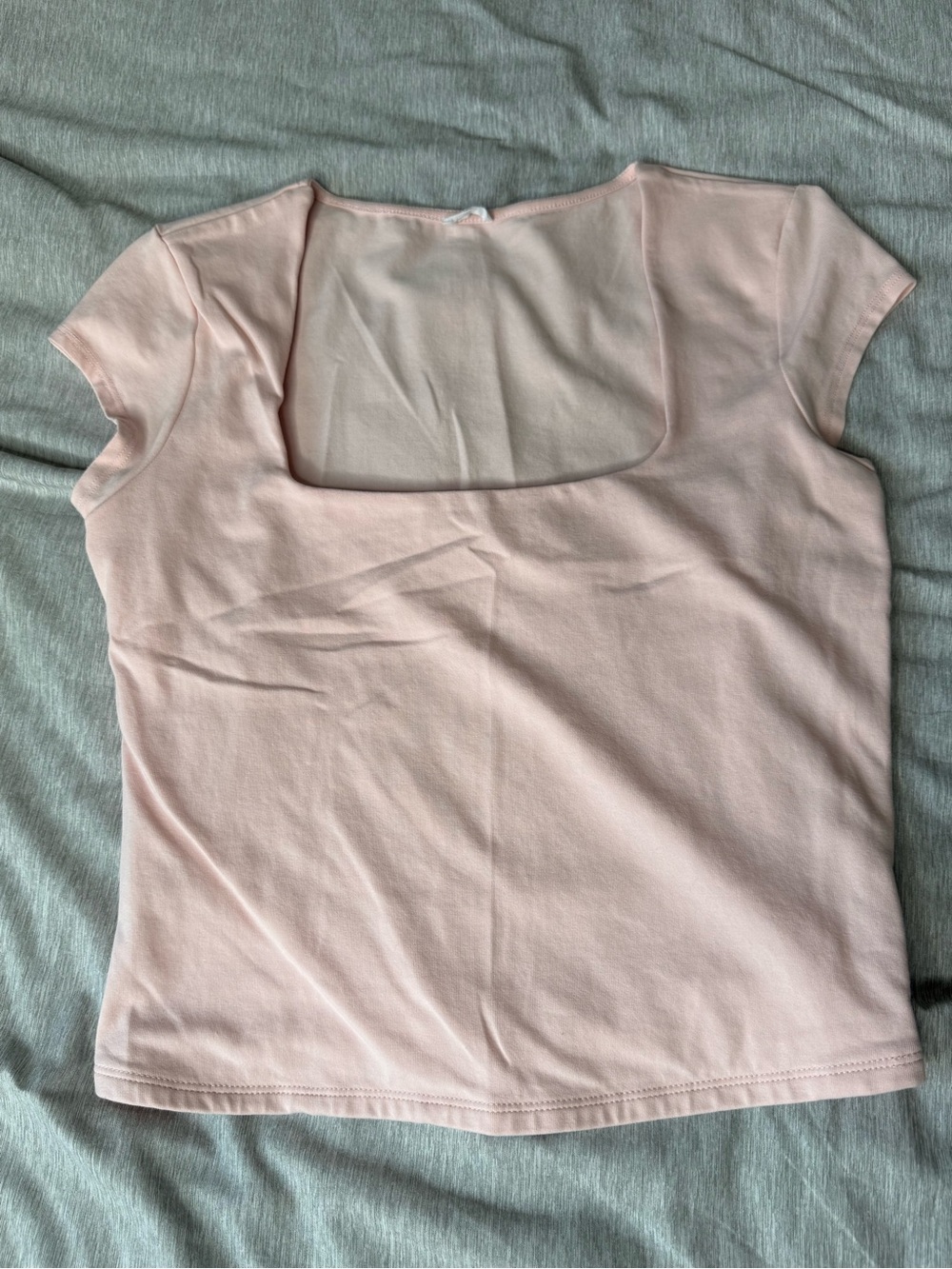 Garage Women’s Square-Neck Cap Sleeve Top in Light Pink